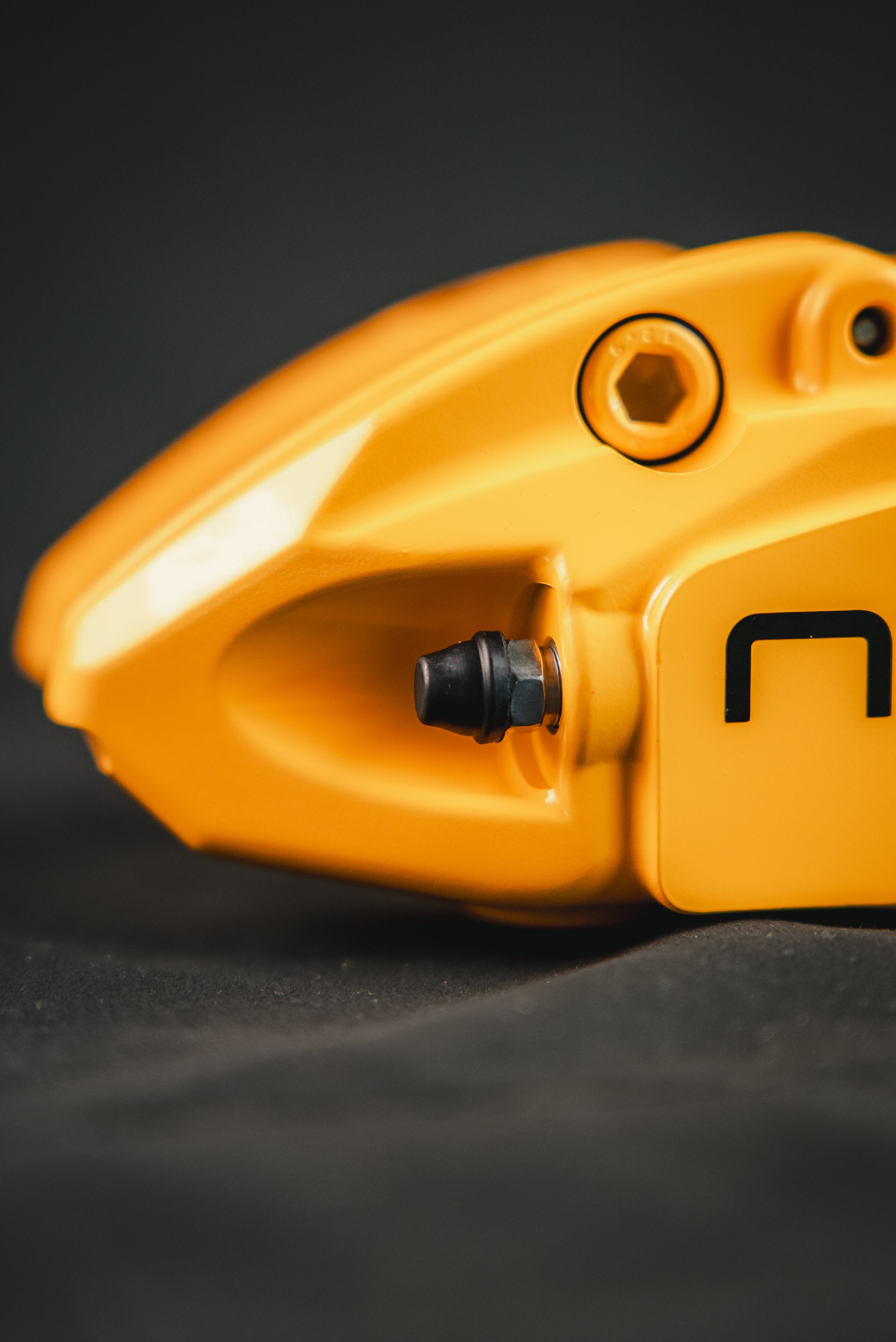 Close-up of Neotech 4P rear brake caliper